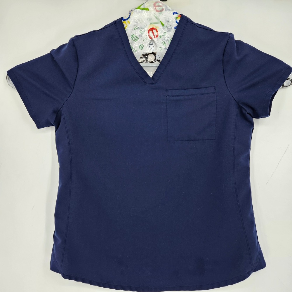 Fabletics Vital Scrub Top Womens XS Short Sleeve Nurses Uniforms Navy Blue